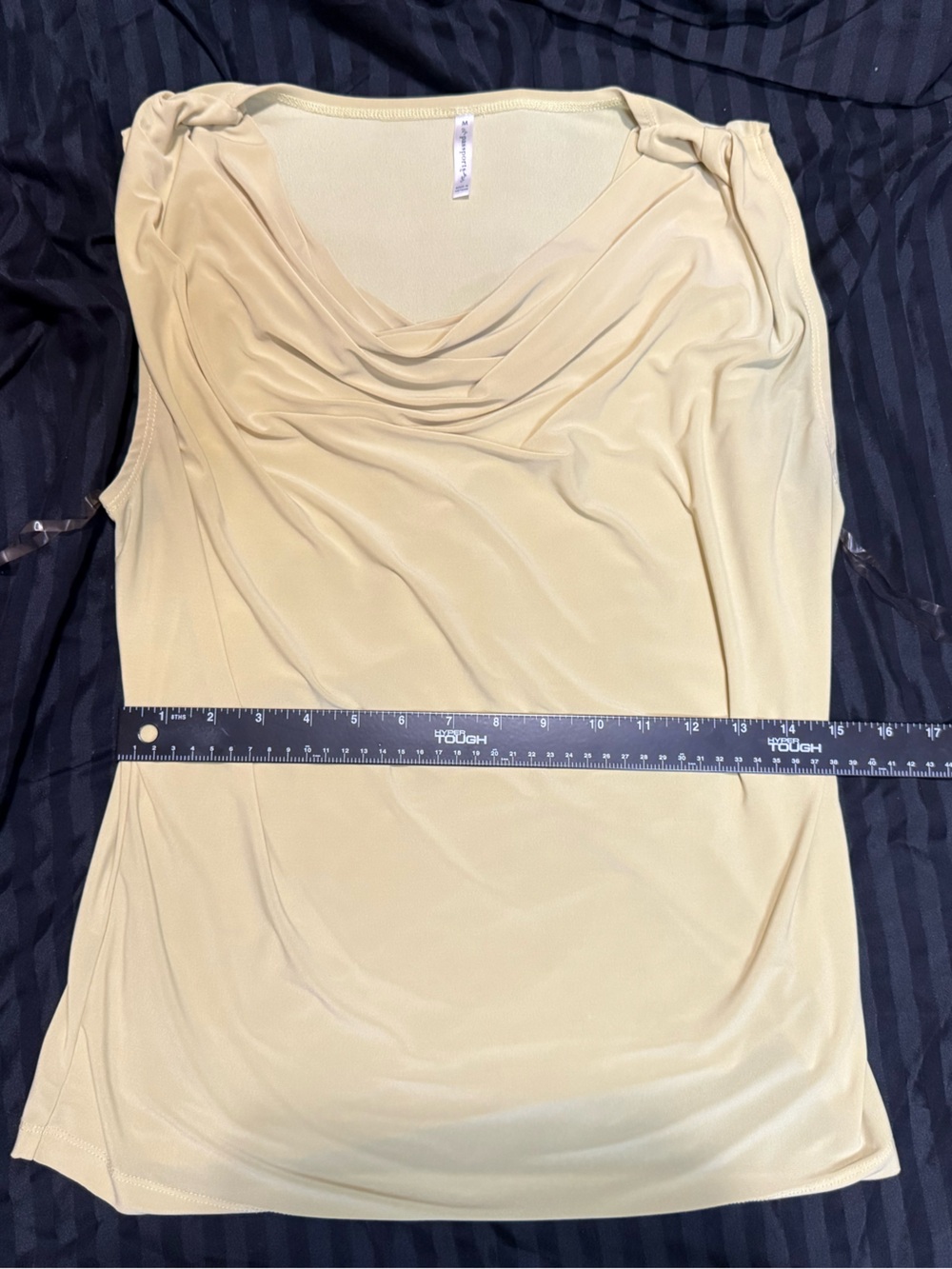 Passport Cream/yellow Cowl Neck Sleeveless Blouse Women’s Medium